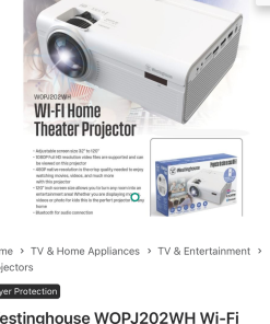 Máy chiếu Westinghouse Wi-Fi Home Theater - Chiếu trực tiếp từ ĐT, loa kép, giải trí đa phương tiện