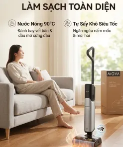 Máy hút bụi lau nhà Xiaomi Deerma MOVA X40 Plus, nước nóng 90 độ, tự sấy giẻ lau