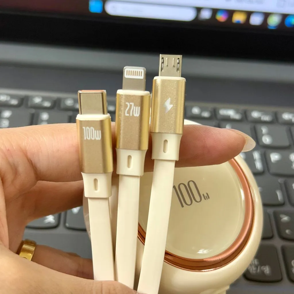 Cáp Sạc Rút Gọn 3in1 WIWU - Sạc Nhanh 100W, dùng đa thiết bị, chống đứt gãy, thiết kế thời trang - Ảnh 10