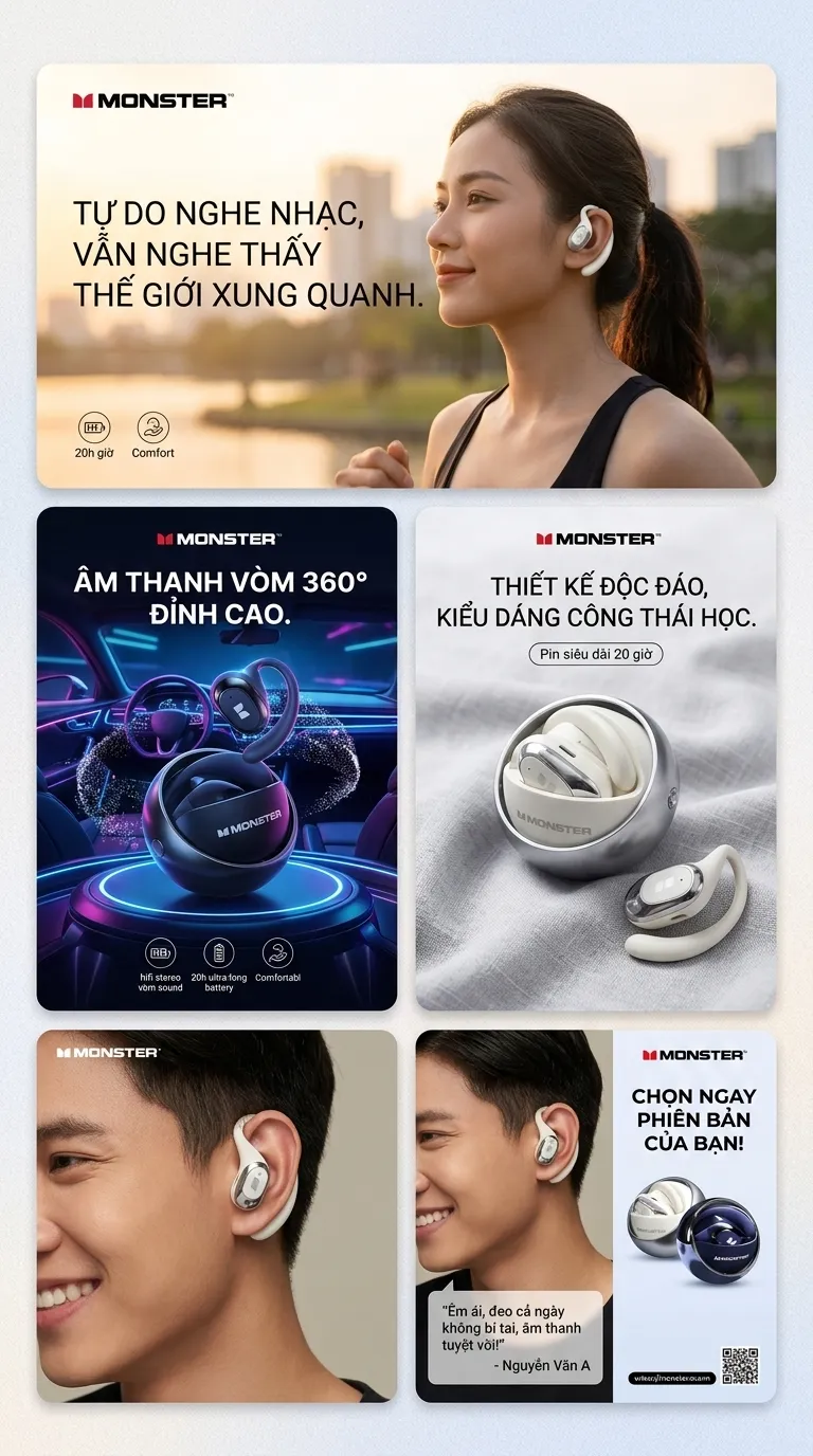 Tai nghe bluetooth Monster Maxstar MQO33 - Ảnh 2