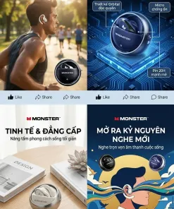 Tai nghe bluetooth Monster Maxstar MQO33 - Ảnh 3