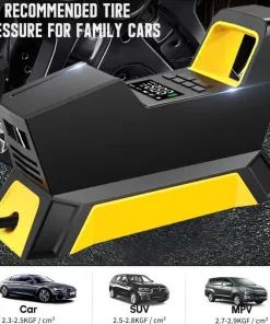 Máy bơm lốp xe hơi Hãng CARSUN , bơm điện oto 100W, có đèn pin ( Hàng Amazon Mỹ ) - Ảnh 10