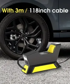 Alternative view of Máy bơm lốp xe hơi Hãng CARSUN , bơm điện oto 100W, có đèn pin ( Hàng Amazon Mỹ )