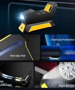 Máy bơm lốp xe hơi Hãng CARSUN , bơm điện oto 100W, có đèn pin ( Hàng Amazon Mỹ ) - Ảnh 13
