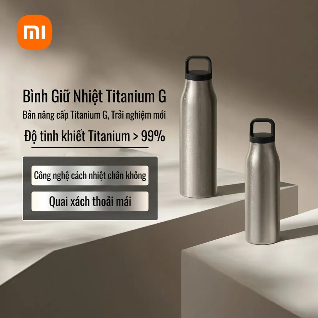 {Order 30/5} Bình Giữ Nhiệt Xiaomi Mijia Pure Titanium CUP G, vật liệu Titan siêu bền & an toàn