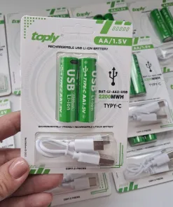 {Order giao 20/6} Vỉ 2 viên Pin sạc AA / AAA hãng TOPLY dung lượng cao, có cổng sạc Type-C trực tiếp - Ảnh 7