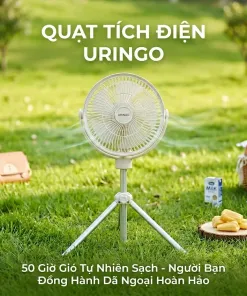 {Order giao 30/5} Quạt tích điện URINGO, chống muỗi, có đèn,Pin 10000mAh sạc được điện thoại