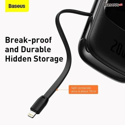 Pin dự phòng 20.000mAh Baseus Qpow Pro sạc nhanh 20W - liền cáp Lightning iPhone - Ảnh 11
