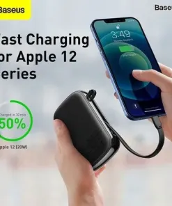 Pin dự phòng 20.000mAh Baseus Qpow Pro sạc nhanh 20W - liền cáp Lightning iPhone - Ảnh 9