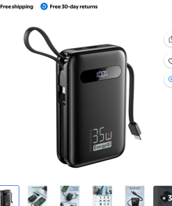 Alternative view of Pin dự phòng 20.000mAh EnergyQC, sạc nhanh 35w cho iPhone 17 , liền 2 dây sạc C & L