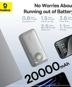 Alternative view of Pin dự phòng Baseus 20000mAh sạc nhanh 65W, liền cáp rút Type-C / Lightning