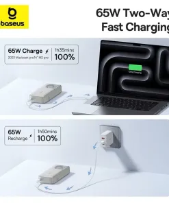 Pin dự phòng Baseus 20000mAh sạc nhanh 65W, liền cáp rút Type-C / Lightning - Ảnh 3