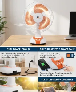 Quạt tích điện Easy Power 3212, pin lâu, gió to, chạy êm phù hợp cho trẻ nhỏ - Ảnh 3