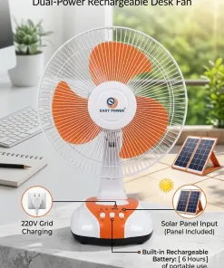 Quạt tích điện Easy Power 3212, pin lâu, gió to, chạy êm phù hợp cho trẻ nhỏ