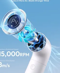 Quạt Cầm Tay AECOOLY Aero 3500mAh (15H, 5 Speed Settings, LED Digital Display, 16500RPM) - Ảnh 3