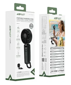 Quạt Cầm Tay Gấp Gọn ACEFAST YF2 Pin 1800mAh – 4 Cấp Độ Gió, Quạt Mini Không Dây Du Lịch Ngoài Trời,