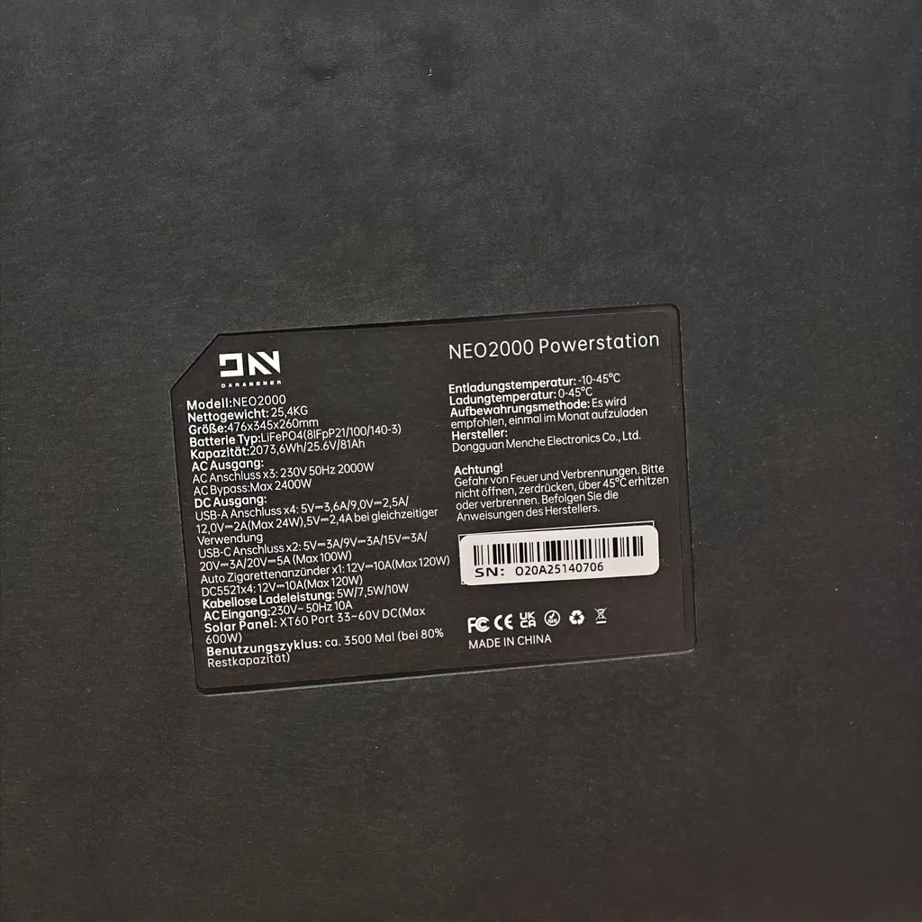 Trạm sạc DaranEner NEO 2000 - 2073.6Wh (Đức) 648.000mAh - Ảnh 10