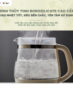 [HÀNG XẢ ĐÃ SD] Bình pha trà Bear 1.5L HK-5H15L96 có lõi lọc 16 chức năng pha trà đun nước giữ ấm - Ảnh 12
