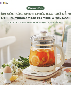 [HÀNG XẢ ĐÃ SD] Bình pha trà Bear 1.5L HK-5H15L96 có lõi lọc 16 chức năng pha trà đun nước giữ ấm