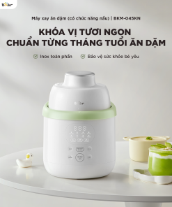 [HÀNG XẢ ĐÃ SD] Máy Xay Nấu Thức Ăn Cho Bé Bear 0.35L Lưỡi Dao 3 Tầng 6 Lưỡi BFM-045KN