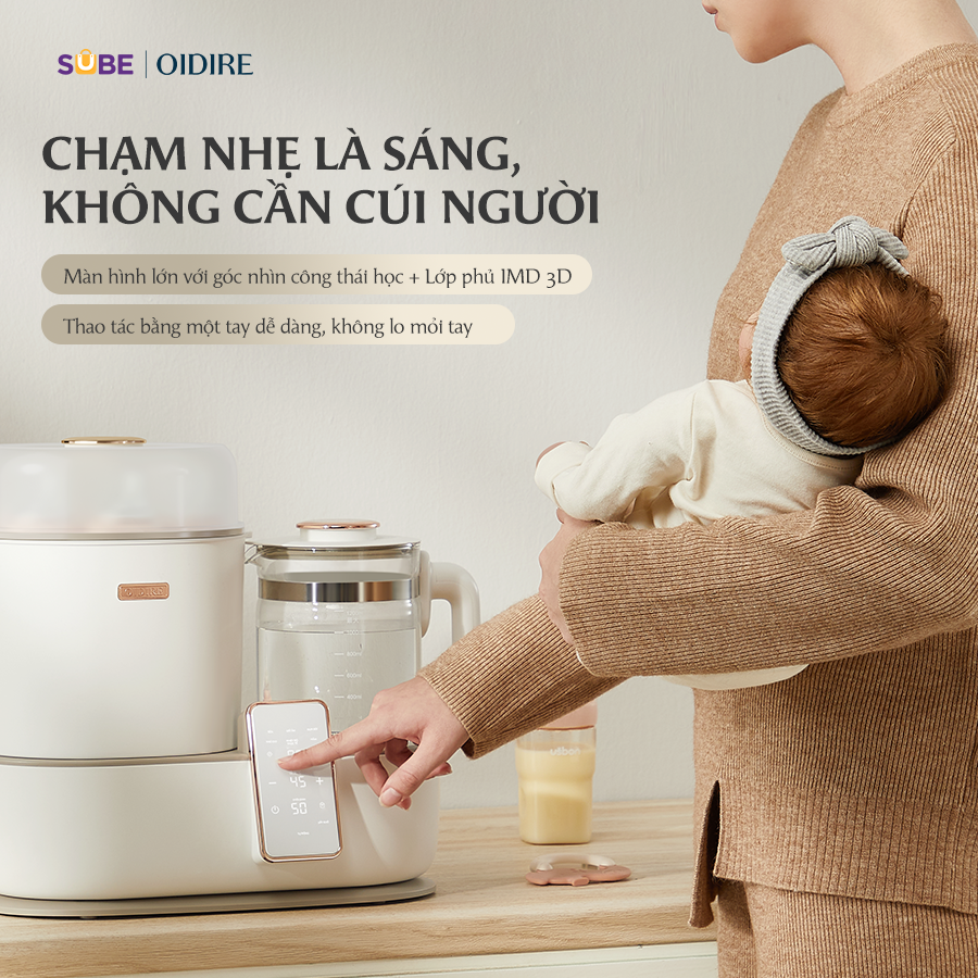 Máy Hâm Sữa OIDIRE Máy Tiệt Trùng Bình Sữa, Khử Clo, Đun Sôi Pha Sữa, Máy Nấu Cháo Chậm ODI02A - Ảnh 3