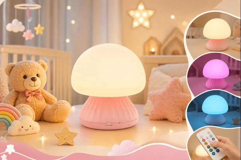 Đèn ngủ nấm VAVOFO - RGB đổi màu, cảm ứng + điều khiển, tích pin tiện lợi, đa chức năng - Ảnh 3