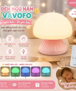 Đèn ngủ nấm VAVOFO - RGB đổi màu, cảm ứng + điều khiển, tích pin tiện lợi, đa chức năng - Ảnh 4