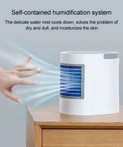 Quạt để bàn làm mát và phun sương mini kiêm đèn ngủ Air Cool - Hàng Amazon