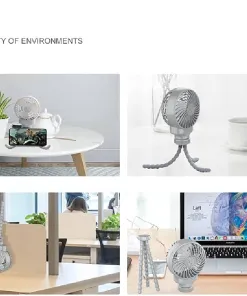 Quạt tích điện Octopus Fan kèm chân kẹp đa năng - Quạt tích điện đa năng chân kẹp bạch tuộc - Ảnh 10